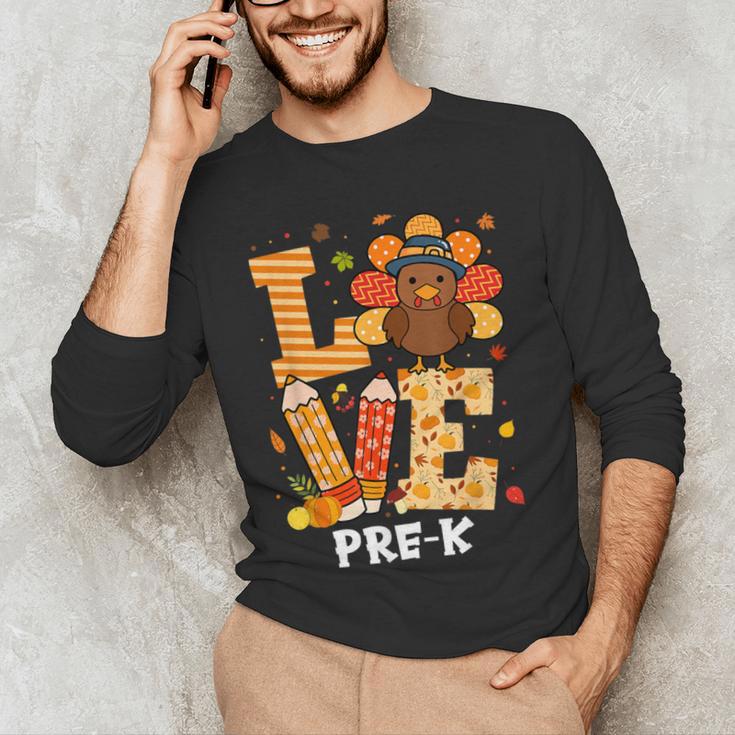 Thanksgiving Love Pre-K Teacher Turkey Autumn Fall For Men Women Girls Kids Men's Long Sleeve T-Shirt, novelty gifts, funny gifts Thanksgiving Love Pre-K Teacher Turkey Autumn Fall For Men Women Girls Kids Men's Long Sleeve T-Shirt, novelty gifts, funny gifts