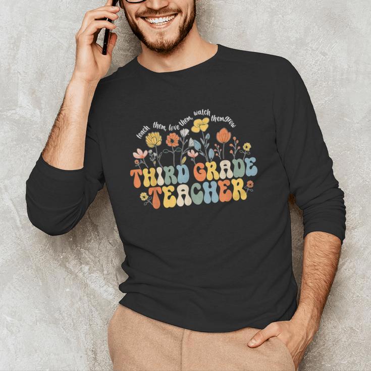 Third 3rd Grade Teacher Appreciation Teaching Wildflowers Men's Long Sleeve T-Shirt, novelty gifts, funny gifts Third 3rd Grade Teacher Appreciation Teaching Wildflowers Men's Long Sleeve T-Shirt, novelty gifts, funny gifts
