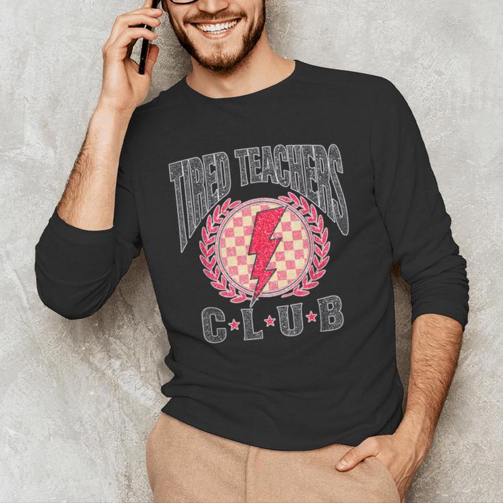 Tired Teachers Club Study Lover School Apparel Men's Long Sleeve T-Shirt, novelty gifts, funny gifts Tired Teachers Club Study Lover School Apparel Men's Long Sleeve T-Shirt, novelty gifts, funny gifts