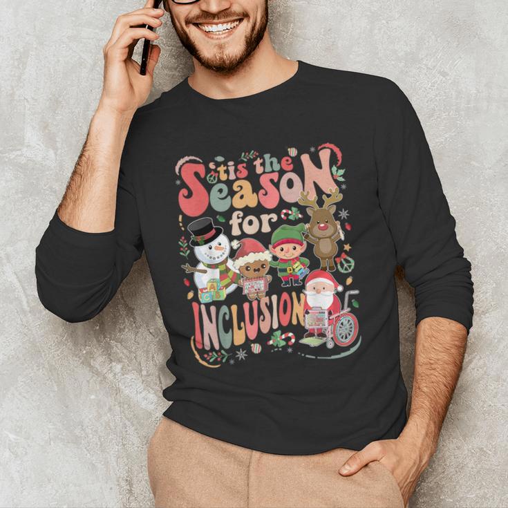 Tis The Season For Inclusion Christmas Sped Teacher Men's Long Sleeve T-Shirt, novelty gifts, funny gifts