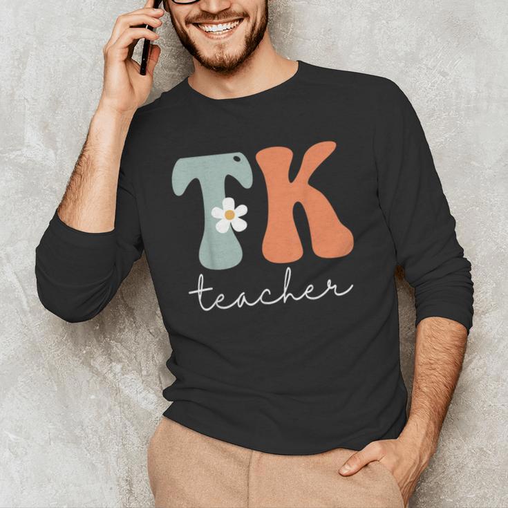 TK Teacher Retro Groovy Vintage Happy First Day Of School Men's Long Sleeve T-Shirt, novelty gifts, funny gifts TK Teacher Retro Groovy Vintage Happy First Day Of School Men's Long Sleeve T-Shirt, novelty gifts, funny gifts