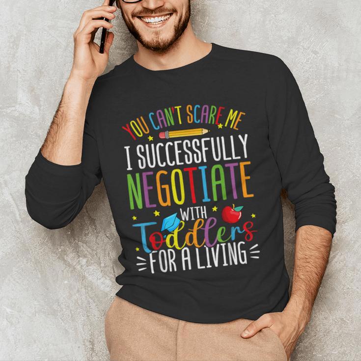 Toddler Negotiator Preschool Teacher Humor Babysitters Men's Long Sleeve T-Shirt, novelty gifts, funny gifts
