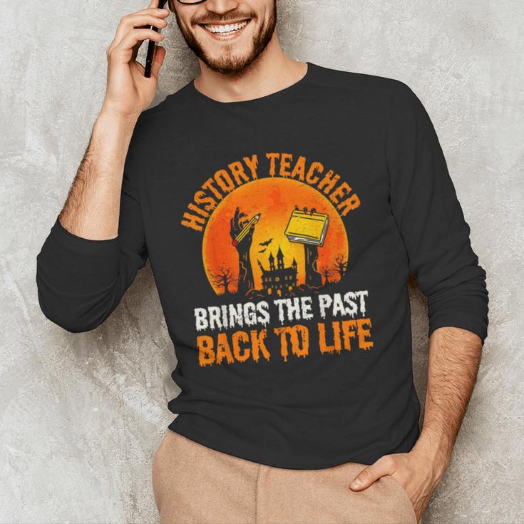 History Teacher Brings Past Back To Life Halloween Zombie Men's Long Sleeve T-Shirt, novelty gifts, funny gifts History Teacher Brings Past Back To Life Halloween Zombie Men's Long Sleeve T-Shirt, novelty gifts, funny gifts