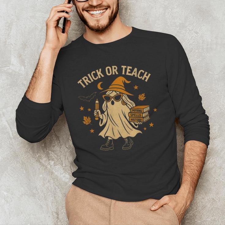Trick Or Teach Halloween Teacher Men's Long Sleeve T-Shirt, novelty gifts, funny gifts Trick Or Teach Halloween Teacher Men's Long Sleeve T-Shirt, novelty gifts, funny gifts