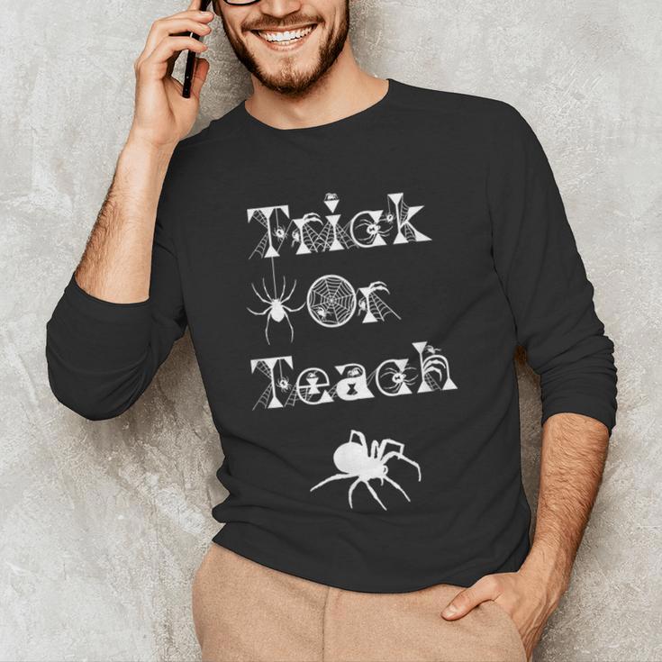 Trick Or Teach Halloween Teacher Shirt Teaching Spider Tee For Men Women Kids Men's Long Sleeve T-Shirt, novelty gifts, funny gifts Trick Or Teach Halloween Teacher Shirt Teaching Spider Tee For Men Women Kids Men's Long Sleeve T-Shirt, novelty gifts, funny gifts