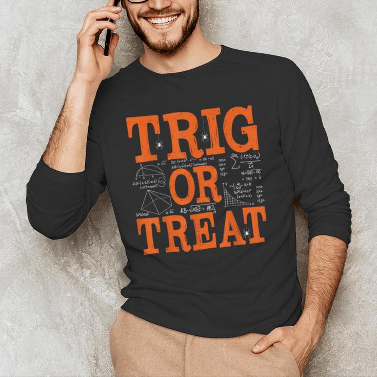 Trig Or Treat Trigonometry Math Teacher Halloween Men's Long Sleeve T-Shirt, novelty gifts, funny gifts Trig Or Treat Trigonometry Math Teacher Halloween Men's Long Sleeve T-Shirt, novelty gifts, funny gifts