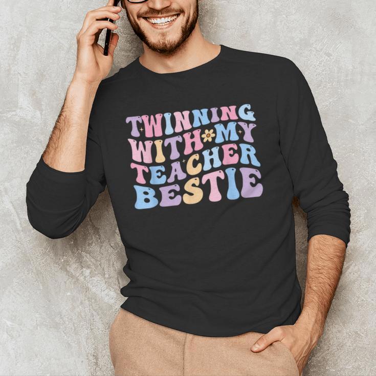 Twinning With My Teacher Bestie Teaching Partner Men's Long Sleeve T-Shirt, novelty gifts, funny gifts Twinning With My Teacher Bestie Teaching Partner Men's Long Sleeve T-Shirt, novelty gifts, funny gifts