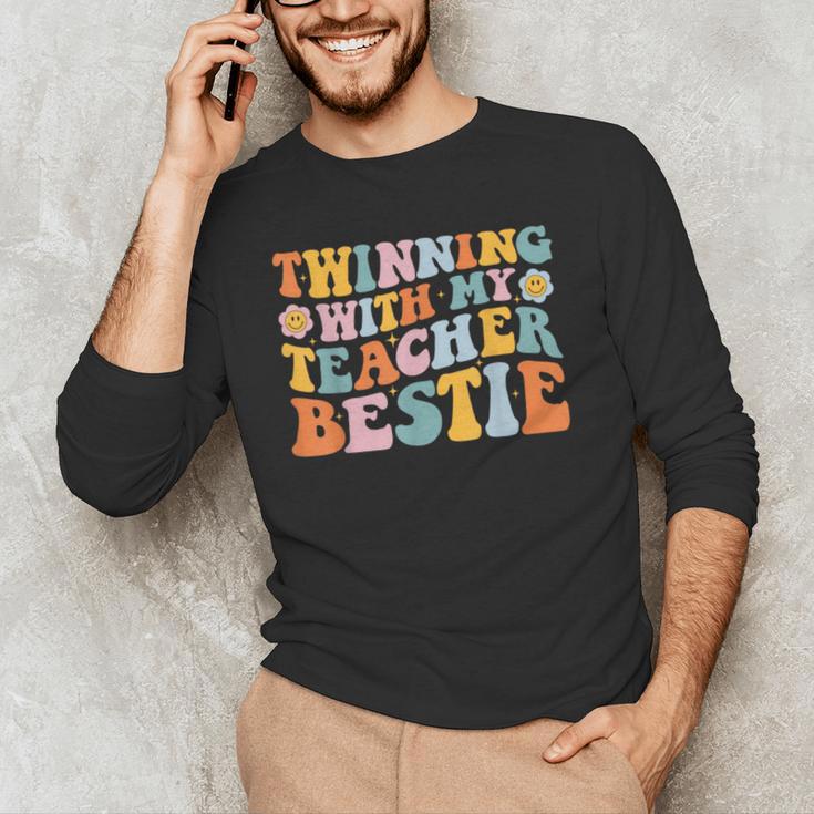 Twinning With My Teacher Bestie Twin Day Matching For Men Women Kids Men's Long Sleeve T-Shirt, novelty gifts, funny gifts Twinning With My Teacher Bestie Twin Day Matching For Men Women Kids Men's Long Sleeve T-Shirt, novelty gifts, funny gifts