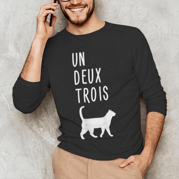 Un Deux Trois Cat Shirt French Teacher Men's Long Sleeve T-Shirt, novelty gifts, funny gifts Un Deux Trois Cat Shirt French Teacher Men's Long Sleeve T-Shirt, novelty gifts, funny gifts