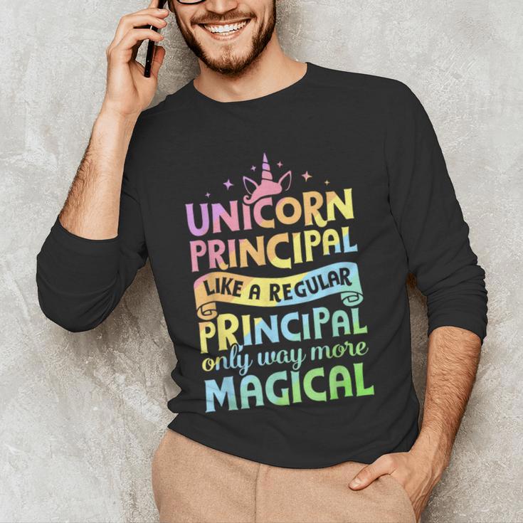 Unicorn Principal Back To School Teacher Appreciation Men's Long Sleeve T-Shirt, novelty gifts, funny gifts
