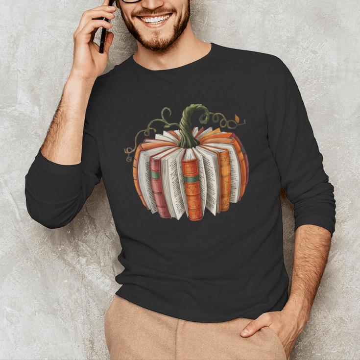 Vintage Book Pumpkin Autumn Fall Librarians Bookworm Teacher Men's Long Sleeve T-Shirt, novelty gifts, funny gifts Vintage Book Pumpkin Autumn Fall Librarians Bookworm Teacher Men's Long Sleeve T-Shirt, novelty gifts, funny gifts