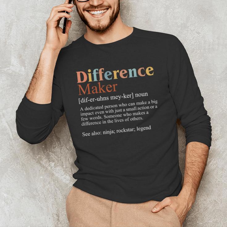 Vintage Difference Maker Definition Teachers Mom Boss Women Men's Long Sleeve T-Shirt, novelty gifts, funny gifts