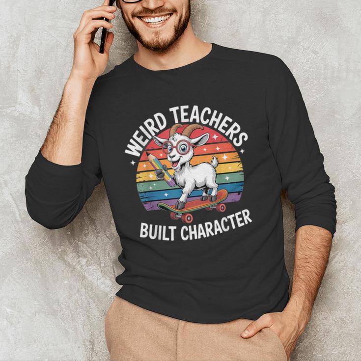 Weird Teachers Build Character Teacher Men's Long Sleeve T-Shirt, novelty gifts, funny gifts