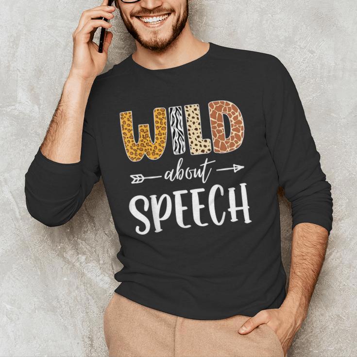 Wild About Speech SLP Leopard Teacher Back To School Kids Men's Long Sleeve T-Shirt, novelty gifts, funny gifts Wild About Speech SLP Leopard Teacher Back To School Kids Men's Long Sleeve T-Shirt, novelty gifts, funny gifts