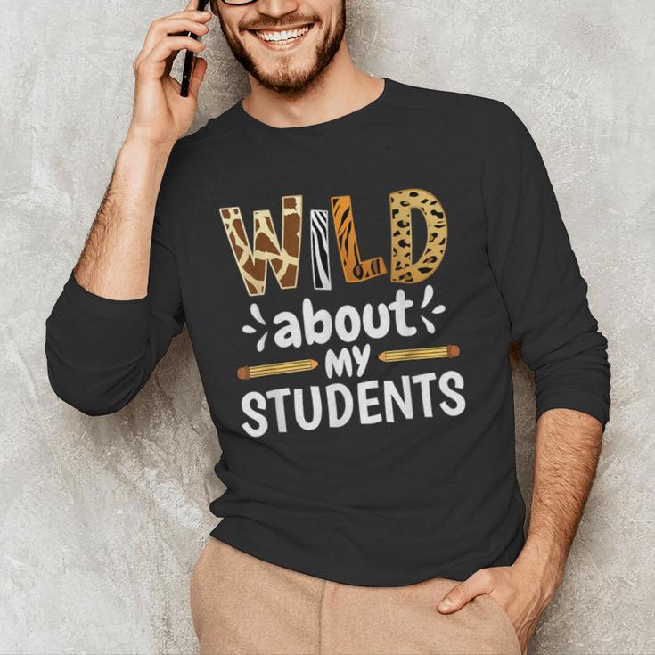 Wild About My Students School Teachers And Students Men's Long Sleeve T-Shirt, novelty gifts, funny gifts Wild About My Students School Teachers And Students Men's Long Sleeve T-Shirt, novelty gifts, funny gifts