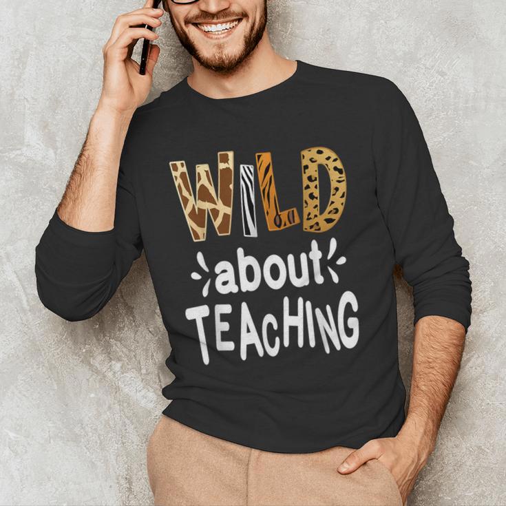 Wild About Teaching Teacher Student First Day Of School Men's Long Sleeve T-Shirt, novelty gifts, funny gifts Wild About Teaching Teacher Student First Day Of School Men's Long Sleeve T-Shirt, novelty gifts, funny gifts
