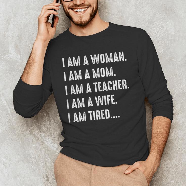 Woman Mom Teacher Wife TIRED T Shirt Cute Mom Teacher Shirts Men's Long Sleeve T-Shirt, novelty gifts, funny gifts Woman Mom Teacher Wife TIRED T Shirt Cute Mom Teacher Shirts Men's Long Sleeve T-Shirt, novelty gifts, funny gifts