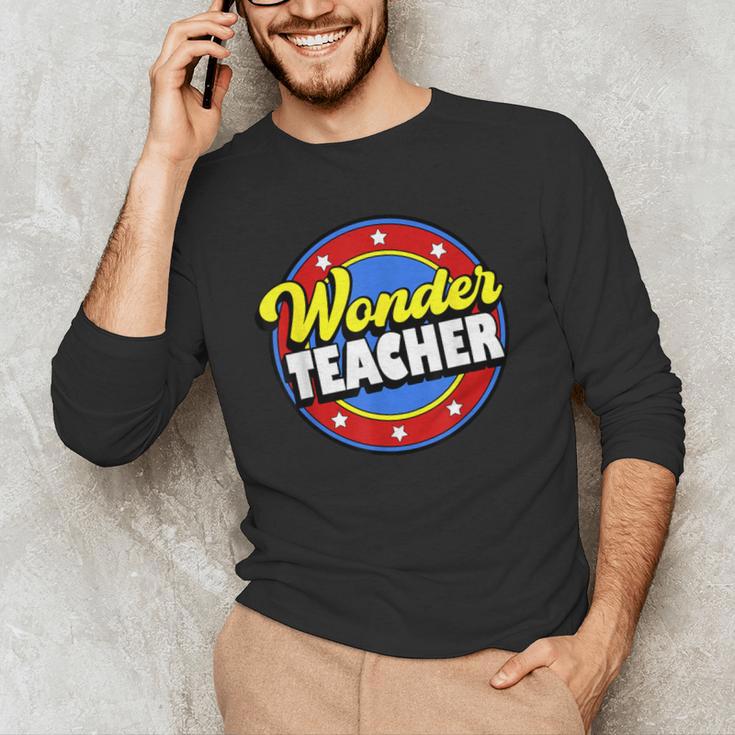 Wonder Teacher Super Woman Power Superhero Back To School Men's Long Sleeve T-Shirt, novelty gifts, funny gifts Wonder Teacher Super Woman Power Superhero Back To School Men's Long Sleeve T-Shirt, novelty gifts, funny gifts