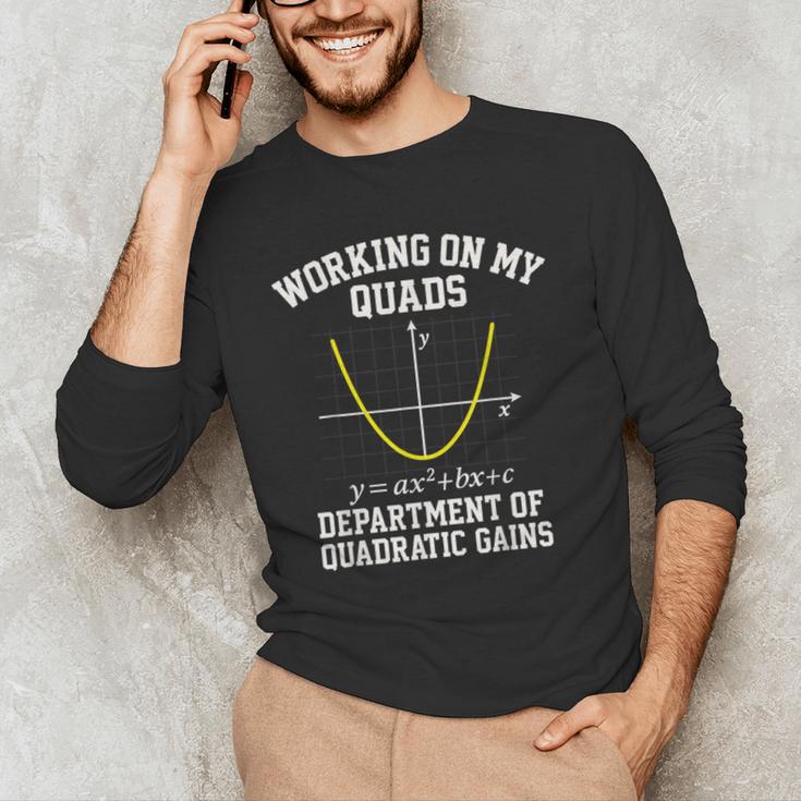 Working On My Quads Algebra Math Gym Teacher Men's Long Sleeve T-Shirt, novelty gifts, funny gifts