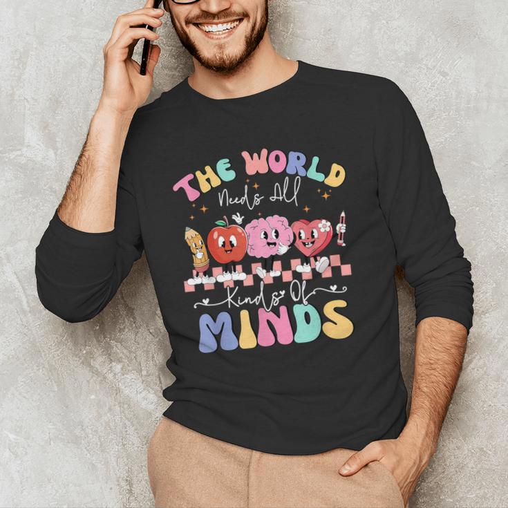 The World Needs All Kinds Of Minds Special Education Teacher Men's Long Sleeve T-Shirt, novelty gifts, funny gifts The World Needs All Kinds Of Minds Special Education Teacher Men's Long Sleeve T-Shirt, novelty gifts, funny gifts