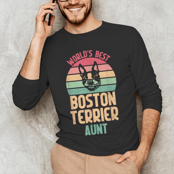 Worlds Best Boston Terrier Aunt Men's Long Sleeve T-Shirt, novelty gifts, funny gifts