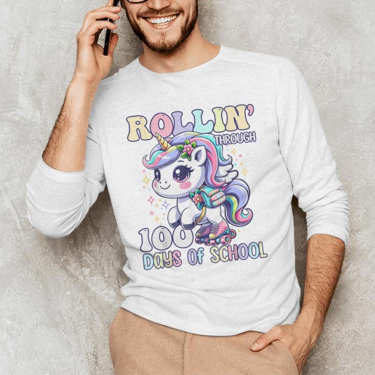 100 Days Of School Girls Teacher 100th Day Unicorn Outfit Men's Long Sleeve T-Shirt, novelty gifts, funny gifts 100 Days Of School Girls Teacher 100th Day Unicorn Outfit Men's Long Sleeve T-Shirt, novelty gifts, funny gifts