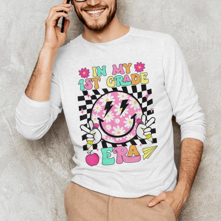 In My 1st Grade Era Smile Face Back To School Teacher Kid Men's Long Sleeve T-Shirt, novelty gifts, funny gifts In My 1st Grade Era Smile Face Back To School Teacher Kid Men's Long Sleeve T-Shirt, novelty gifts, funny gifts