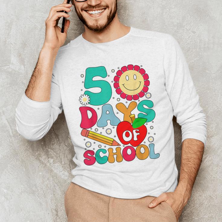 50 Days Of School Teacher Happy 50th Day Of School Kids Men's Long Sleeve T-Shirt, novelty gifts, funny gifts 50 Days Of School Teacher Happy 50th Day Of School Kids Men's Long Sleeve T-Shirt, novelty gifts, funny gifts