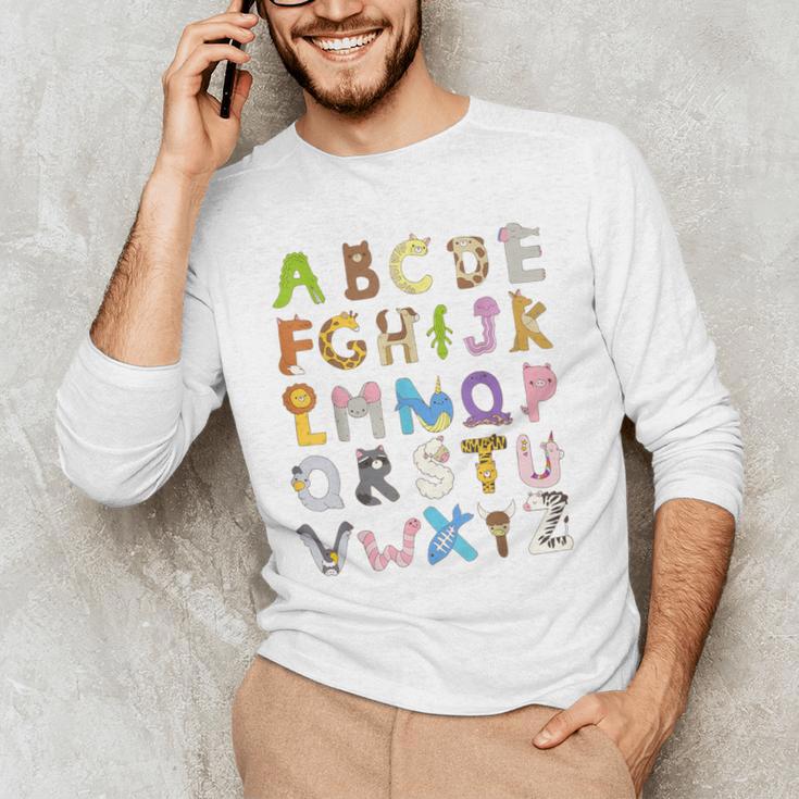 ABC Animals Alphabet Graphic Boys Girls Kindergarten Teacher Men's Long Sleeve T-Shirt, novelty gifts, funny gifts ABC Animals Alphabet Graphic Boys Girls Kindergarten Teacher Men's Long Sleeve T-Shirt, novelty gifts, funny gifts
