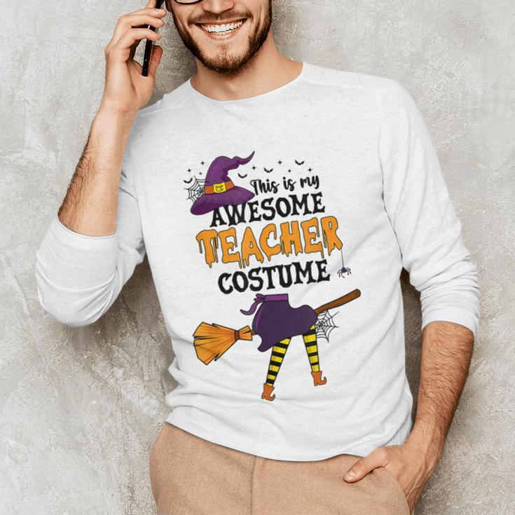 This Is My Awesome Teacher Costume Halloween Witch Men's Long Sleeve T-Shirt, novelty gifts, funny gifts