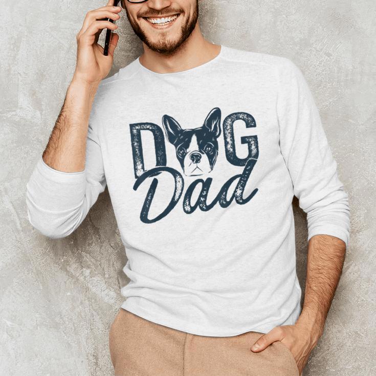 Boston Terrier Dog Dad Men's Long Sleeve T-Shirt, novelty gifts, funny gifts