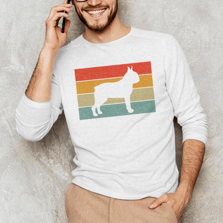 Boston Terrier Dog Lover Retro Vintage Cool For Dog Owner Men's Long Sleeve T-Shirt, novelty gifts, funny gifts