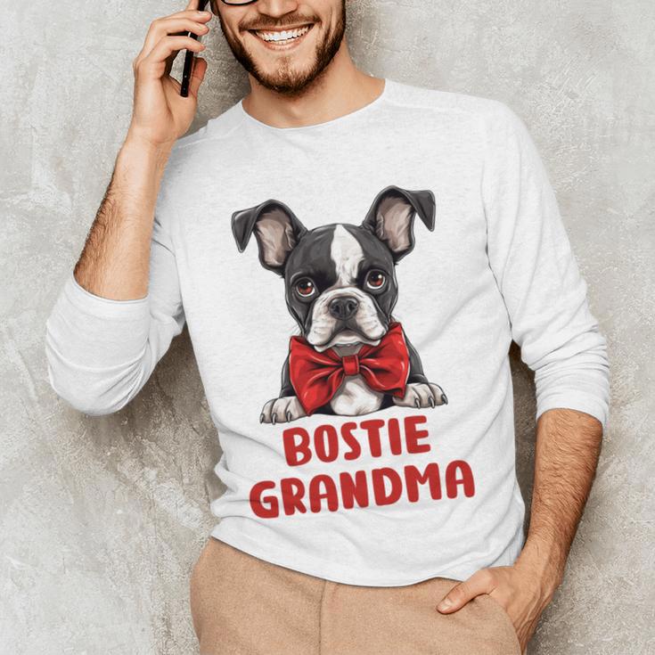 Boston Terrier Grandma Dog Lovers Puppy Bostie Owner Men's Long Sleeve T-Shirt, novelty gifts, funny gifts