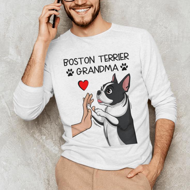 Boston Terrier Grandma Mother's Day Dog Mom Men's Long Sleeve T-Shirt, novelty gifts, funny gifts