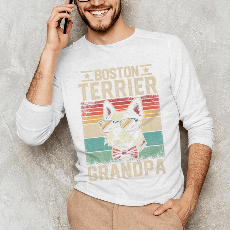 Boston Terrier Grandpa Dog Lover Father's Day Premium Men's Long Sleeve T-Shirt, novelty gifts, funny gifts