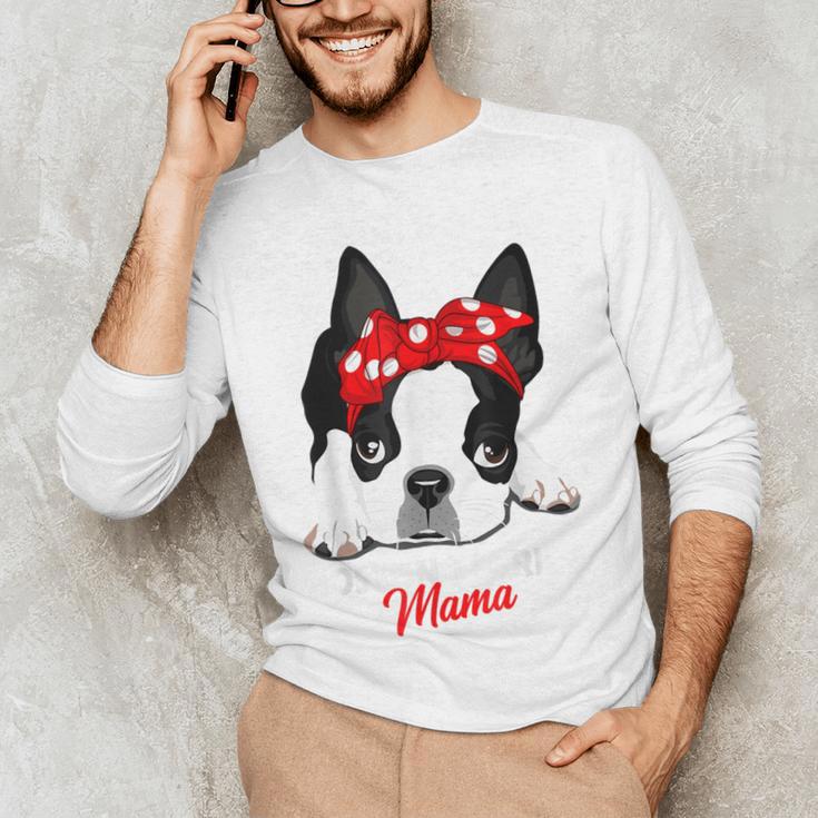 Boston Terrier Mum Dog Woman Idea Men's Long Sleeve T-Shirt, novelty gifts, funny gifts