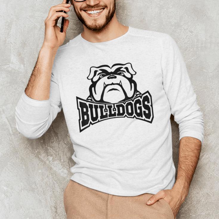 Bulldogs Teacher Student School Sports Fan Team Spirit Men's Long Sleeve T-Shirt, novelty gifts, funny gifts