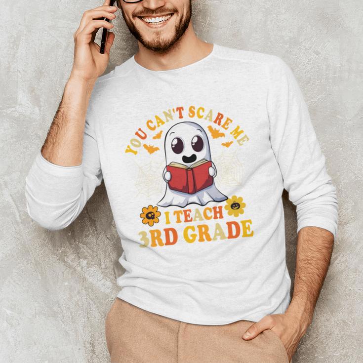 You Cant Scare Me I Teach 3rd Grade Teacher Halloween Men's Long Sleeve T-Shirt, novelty gifts, funny gifts