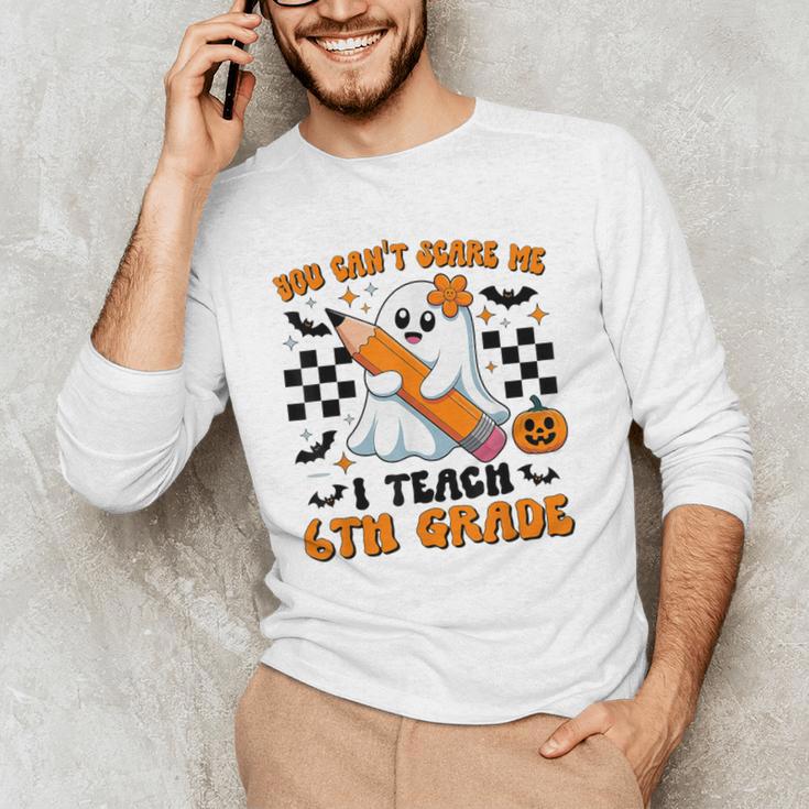 You Can't Scare Me I Teach 6th Grade Retro Teacher Halloween Men's Long Sleeve T-Shirt, novelty gifts, funny gifts You Can't Scare Me I Teach 6th Grade Retro Teacher Halloween Men's Long Sleeve T-Shirt, novelty gifts, funny gifts