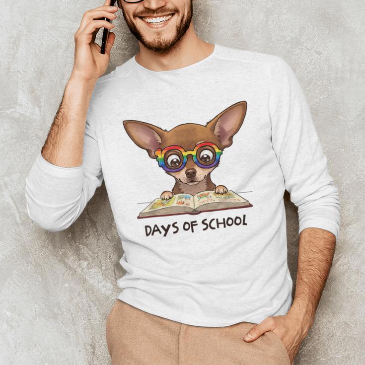 Chihuahua 100 Days Of School Rainbow Glasses Teacher Men's Long Sleeve T-Shirt, novelty gifts, funny gifts Chihuahua 100 Days Of School Rainbow Glasses Teacher Men's Long Sleeve T-Shirt, novelty gifts, funny gifts