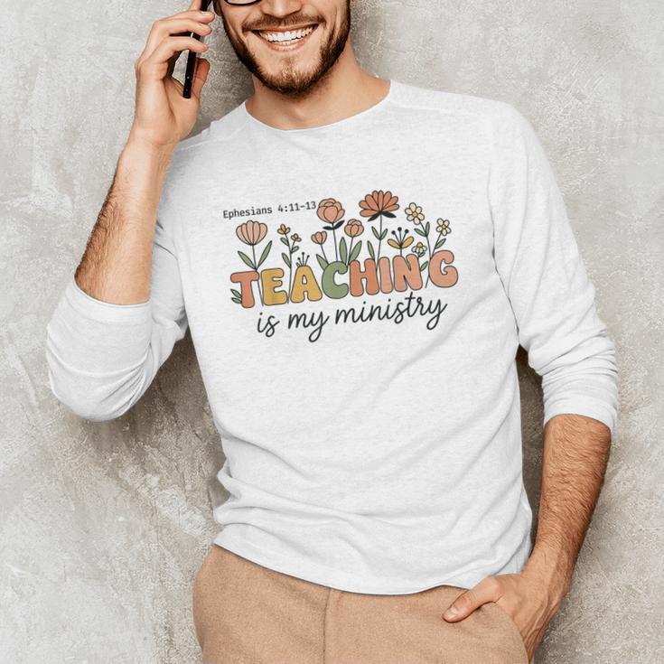 Christian Teacher Teaching Is My Ministry Faith Bible Verse Men's Long Sleeve T-Shirt, novelty gifts, funny gifts Christian Teacher Teaching Is My Ministry Faith Bible Verse Men's Long Sleeve T-Shirt, novelty gifts, funny gifts