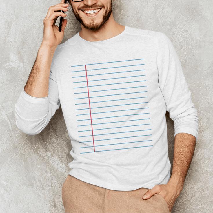 College Ruled Lined Paper Student Teacher Professor Costume Men's Long Sleeve T-Shirt, novelty gifts, funny gifts College Ruled Lined Paper Student Teacher Professor Costume Men's Long Sleeve T-Shirt, novelty gifts, funny gifts