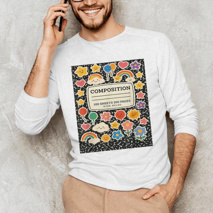 Composition Notebook Costume Teacher Matching Halloween Book Men's Long Sleeve T-Shirt, novelty gifts, funny gifts Composition Notebook Costume Teacher Matching Halloween Book Men's Long Sleeve T-Shirt, novelty gifts, funny gifts