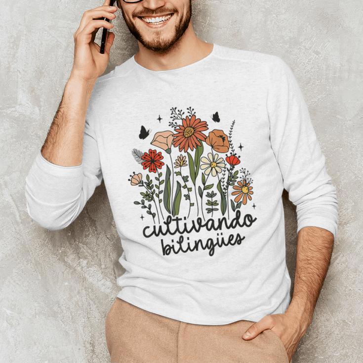Cultivando Bilingues Dual Language Crew Bilingual Teacher Men Women Girls Kids Men's Long Sleeve T-Shirt, novelty gifts, funny gifts
