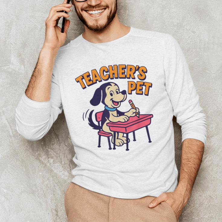 Cute Elementary School Student Dog Teacher's Pet Men's Long Sleeve T-Shirt, novelty gifts, funny gifts