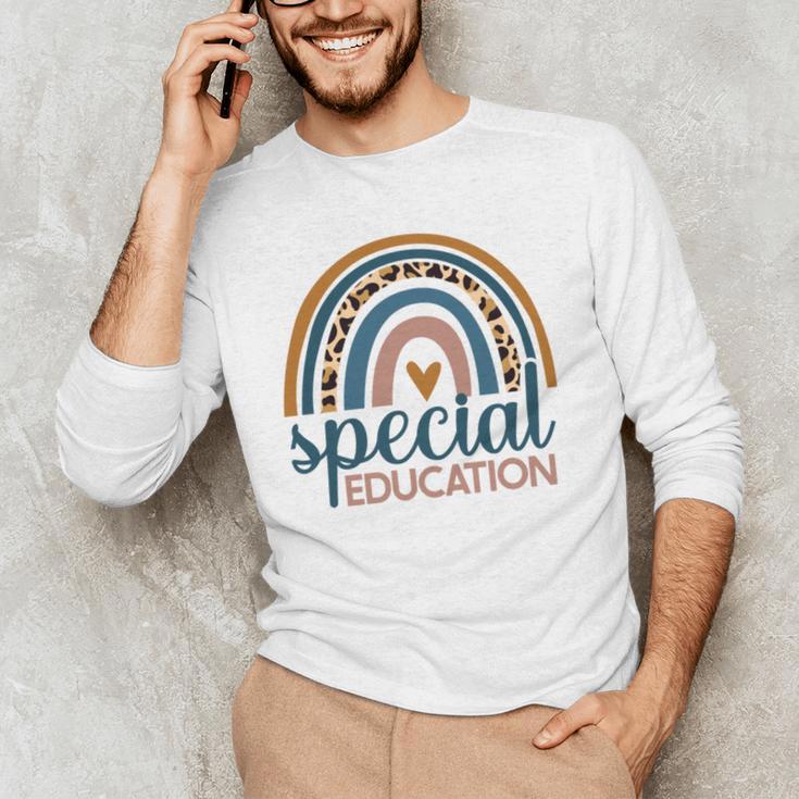Cute Special Education Leopard Print SPED Teacher Idea Men's Long Sleeve T-Shirt, novelty gifts, funny gifts
