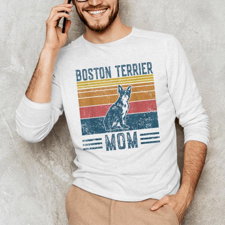 Dog Boston Terrier Mom Vintage Boston Terrier Mom Men's Long Sleeve T-Shirt, novelty gifts, funny gifts