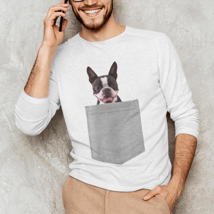 Dog In Your Pocket Boston Terrier For Men Women Girls Kids Men's Long Sleeve T-Shirt, novelty gifts, funny gifts