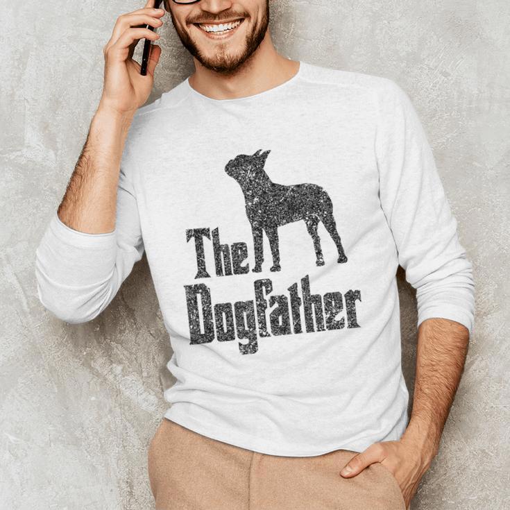 The Dogfather Boston Terrier Dog Funny Dog Gift T-Shirt For Men Women Girls Kids Men's Long Sleeve T-Shirt, novelty gifts, funny gifts