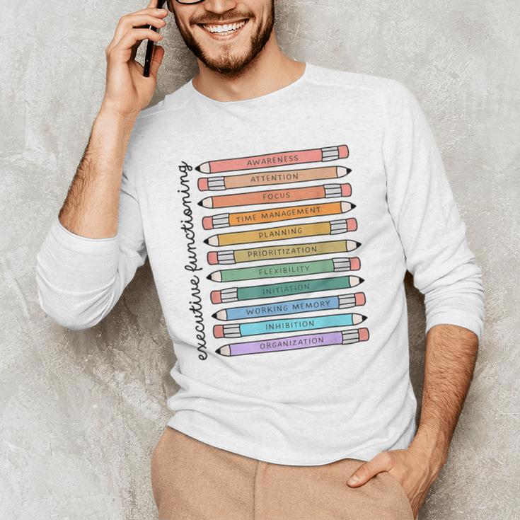 Executive Functioning Skills Back To School Sped Teacher SLP Men's Long Sleeve T-Shirt, novelty gifts, funny gifts Executive Functioning Skills Back To School Sped Teacher SLP Men's Long Sleeve T-Shirt, novelty gifts, funny gifts
